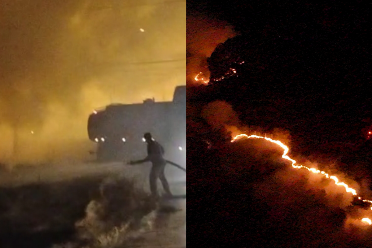 O incêndio ganhou força durante a noite e causou estragos.